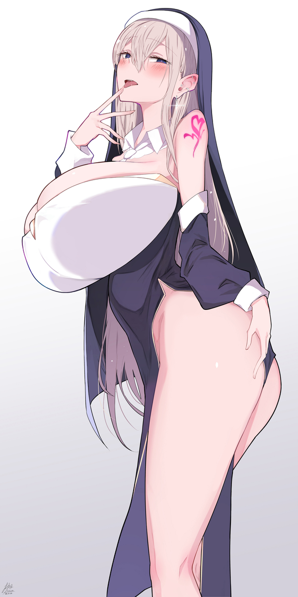 This is a pixiv picture whose title is ドスケベ聖女様…♥.