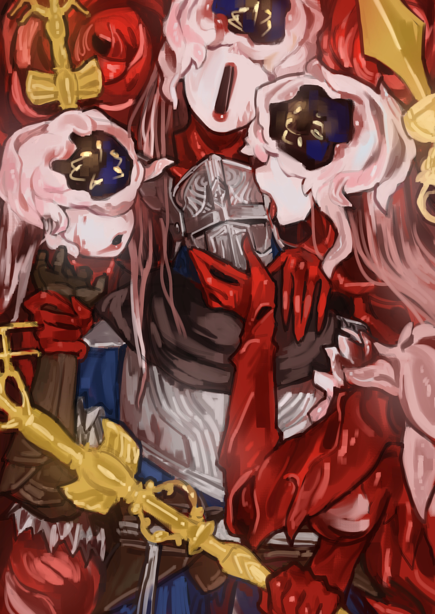 This is a pixiv picture whose title is 那追踪者被打跪在地，定是要拖去当做星努力口牙.