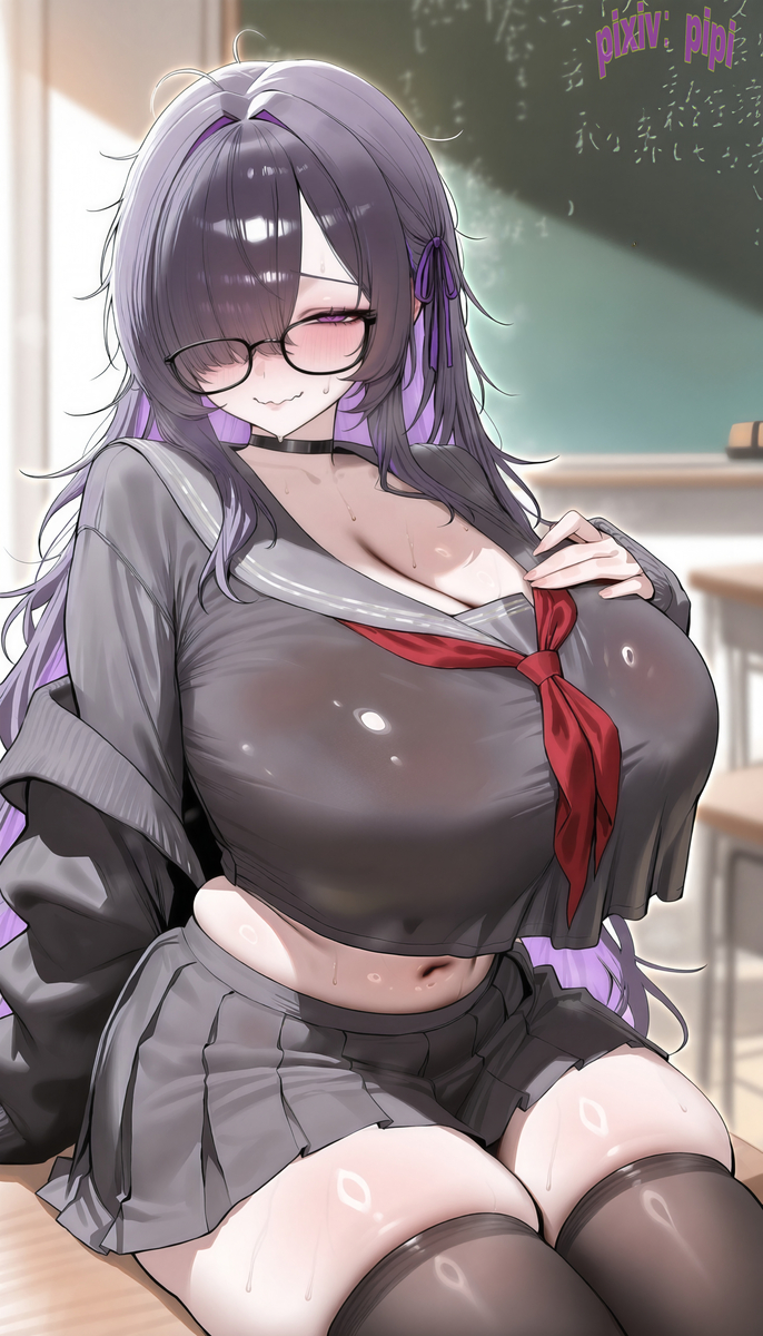 This is a pixiv picture whose title is 阴暗潮湿宅女为了我来上学.