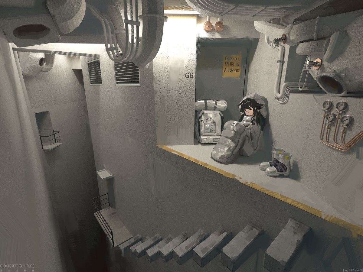 This is a pixiv picture whose title is [d 127 y 3]. Concrete Solitude.