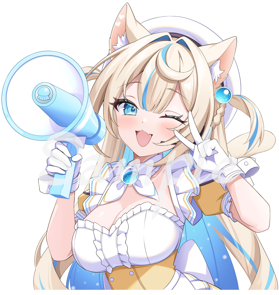 This is a pixiv picture whose title is 【お仕事】にゃぷぷ・まりーな様宛のフラワースタンドのイラスト.