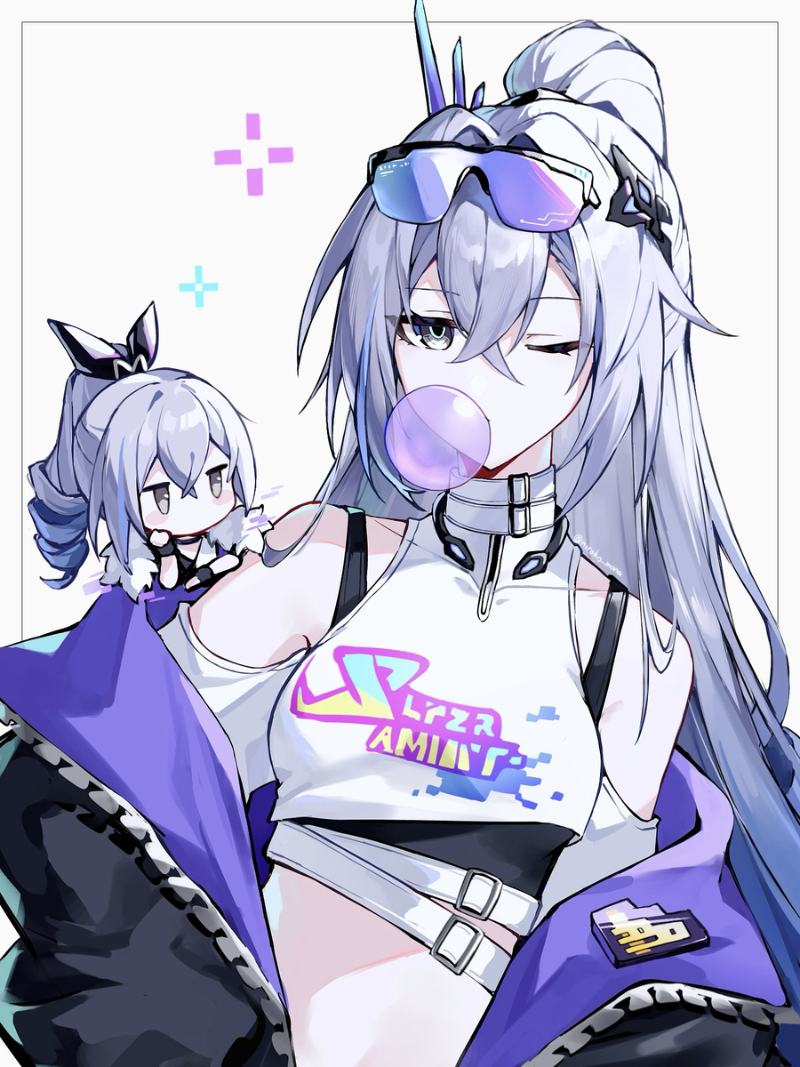 This is a pixiv picture whose title is 銀狼💜.