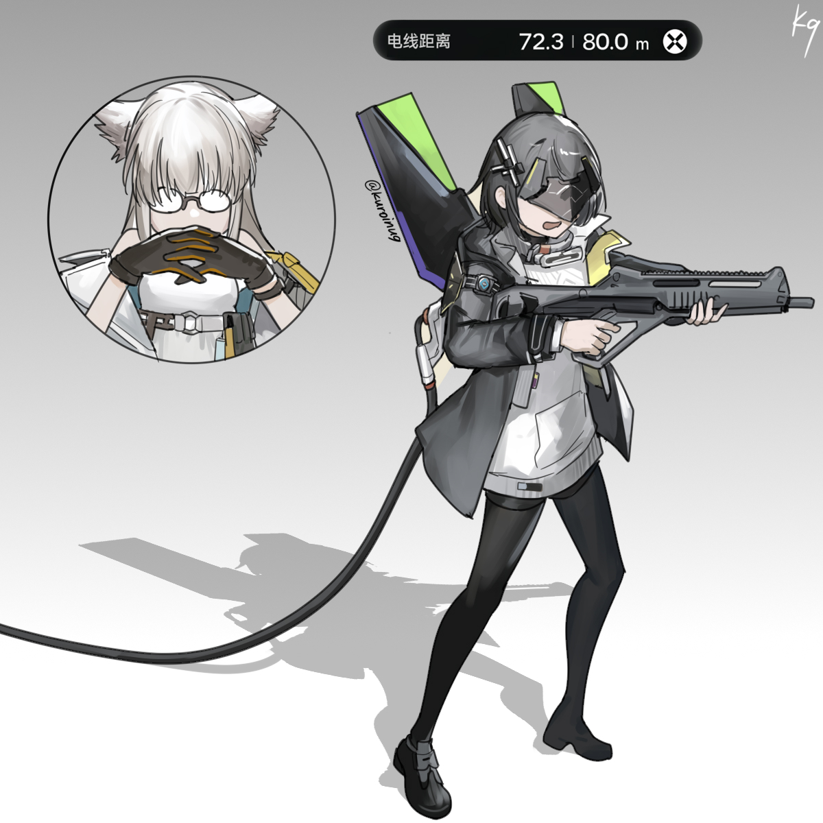 This is a pixiv picture whose title is 终末地里拉电线时进入战斗be like:.