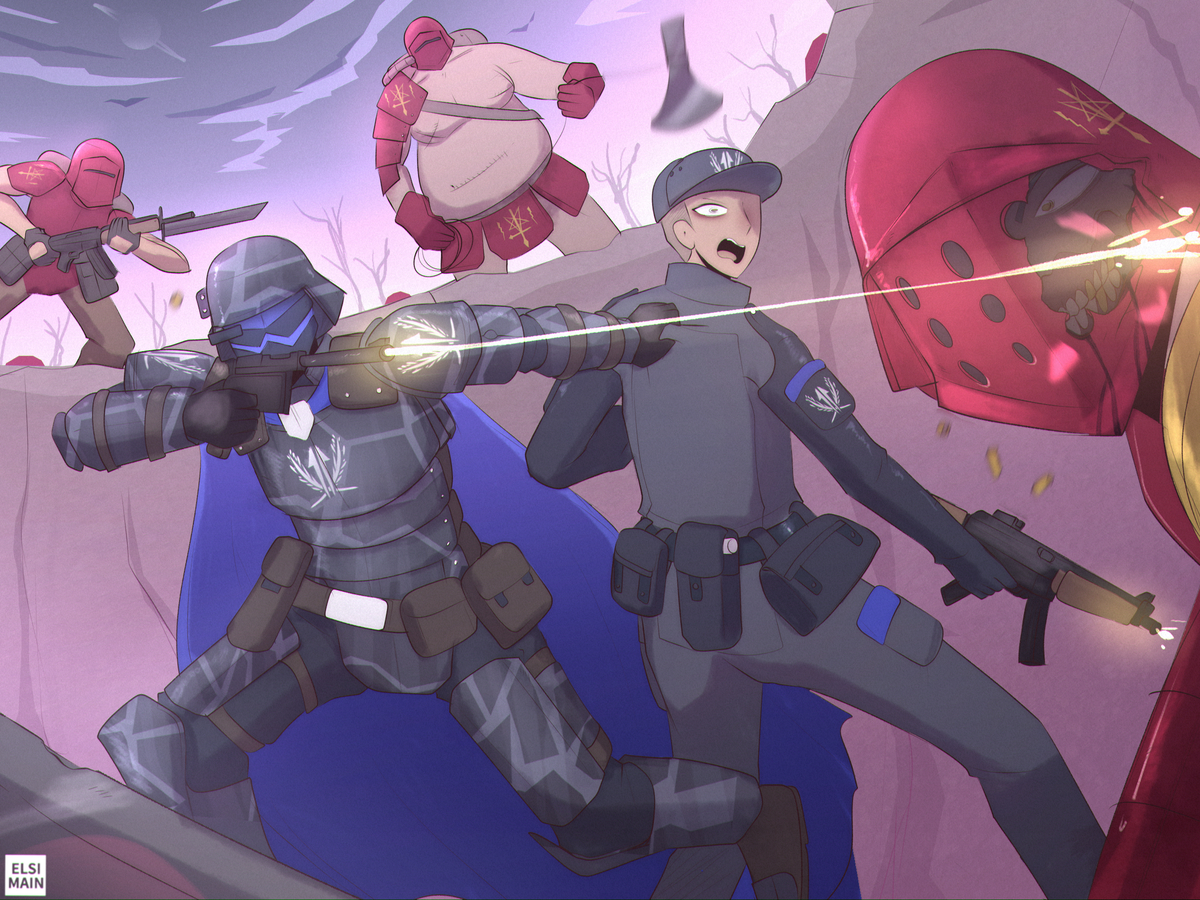 This is a pixiv picture whose title is Dorohede knights.