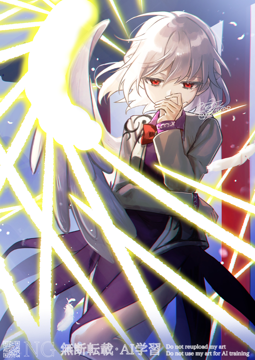 This is a pixiv picture whose title is ｢片翼の白鷺｣.