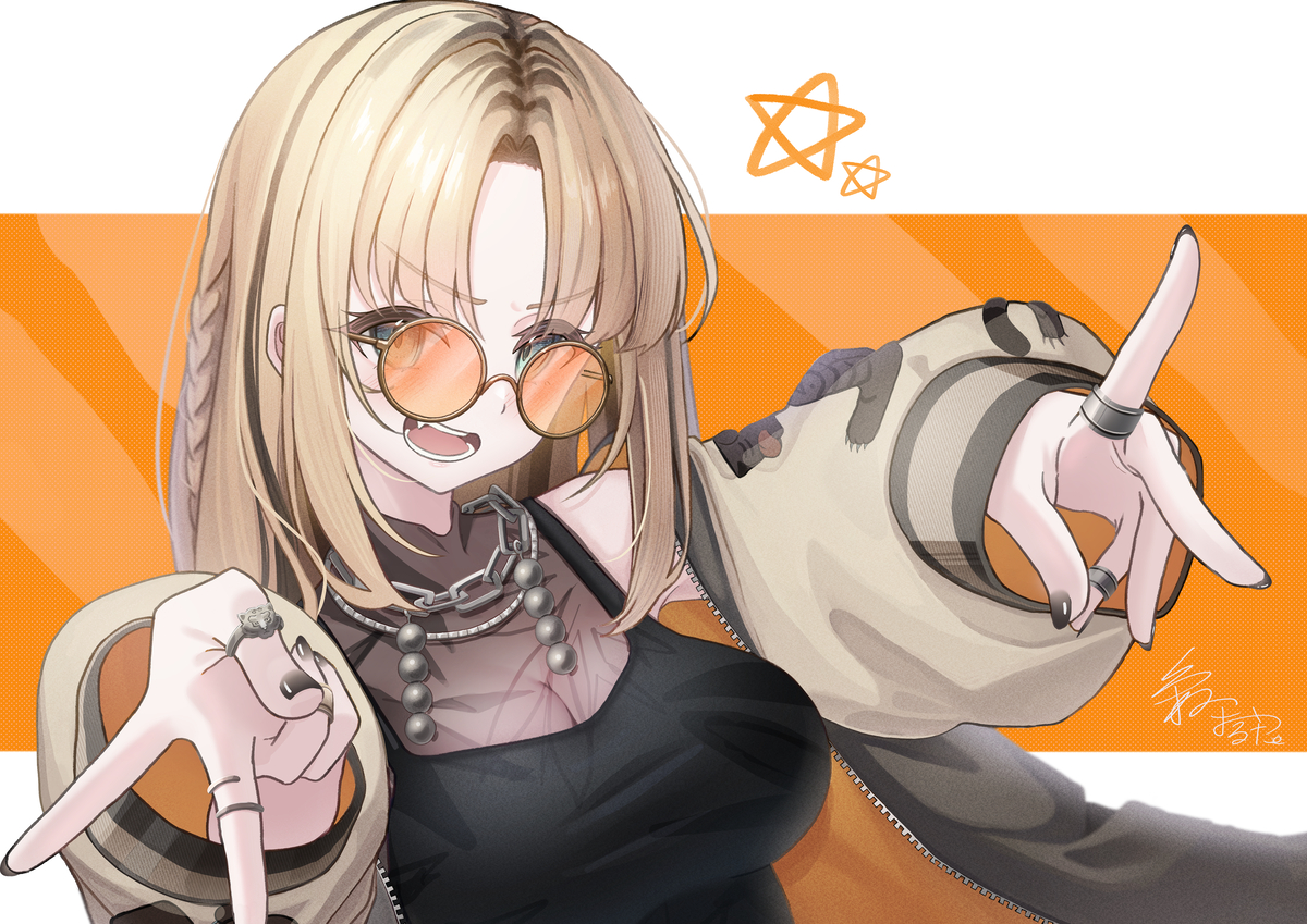 This is a pixiv picture whose title is ピース！！✨.