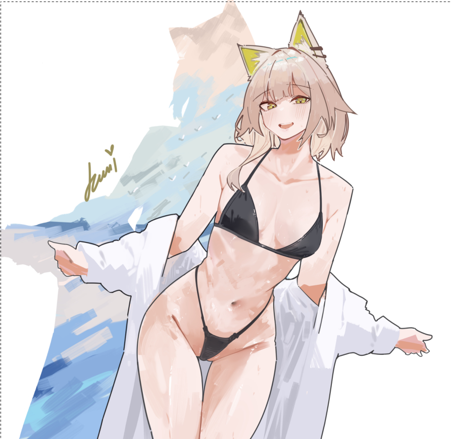 This is a pixiv picture whose title is Kal'tsit Swimsuit ( 2 ).