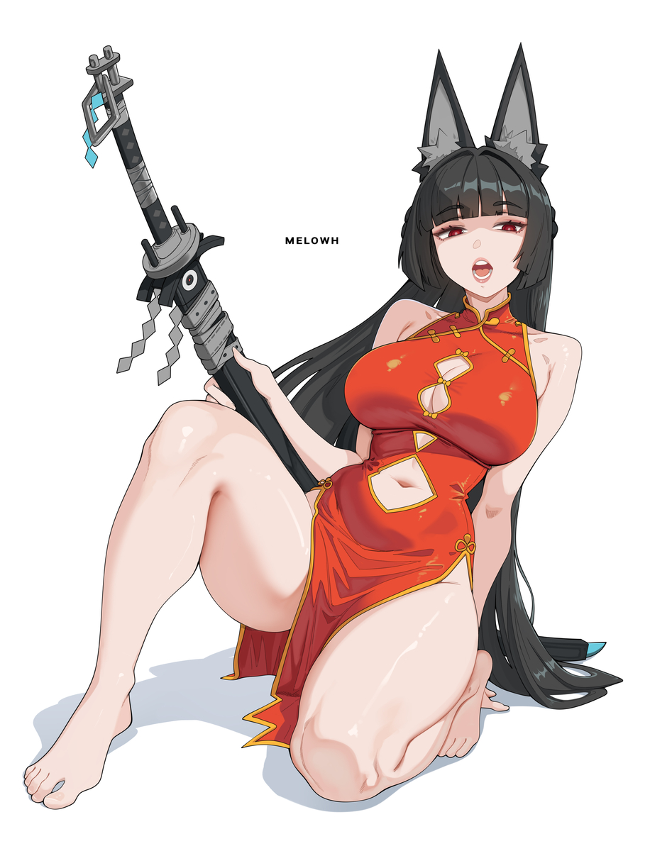 This is a pixiv picture whose title is Miyabi chinese dress.