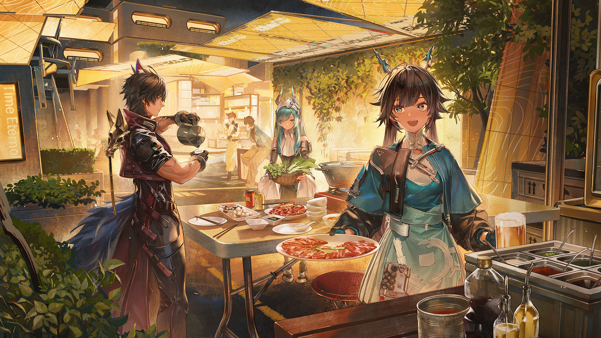 This is a pixiv picture whose title is Arknights Endfield Celebration.