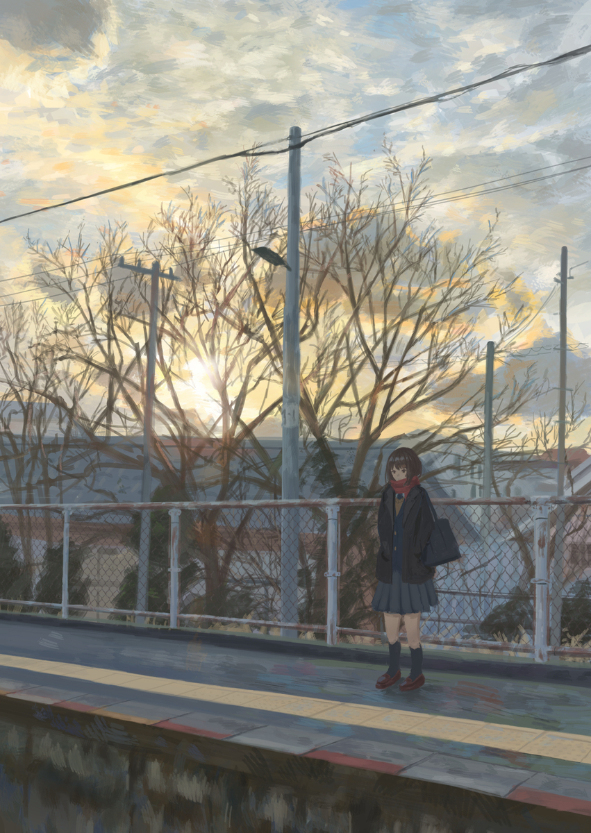 This is a pixiv picture whose title is 冬の暮れ.