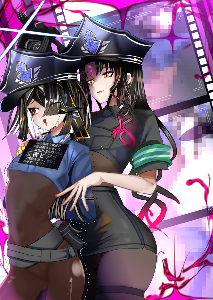 This is a pixiv picture whose title is 懲罰ビデオ.