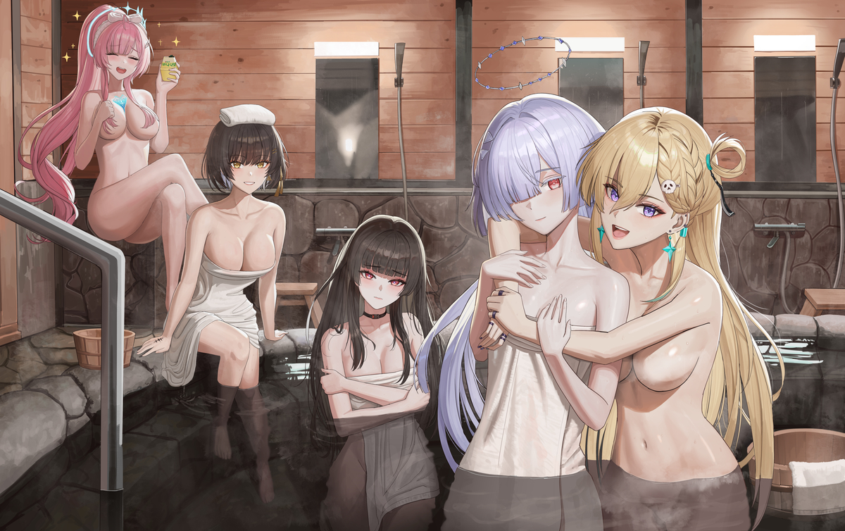 This is a pixiv picture whose title is 아카데미 목욕.