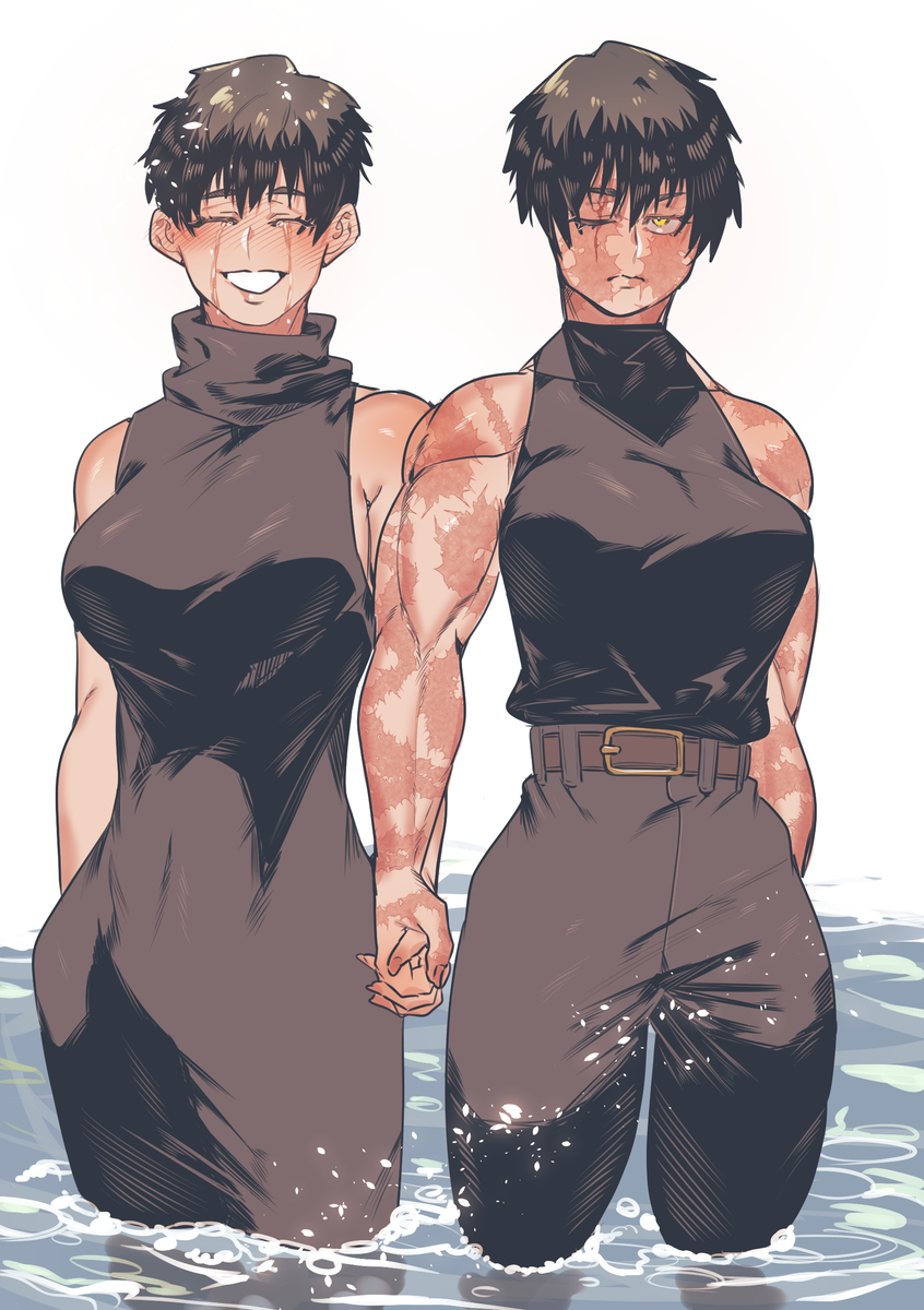 This is a pixiv picture whose title is 『全部 壊して』.