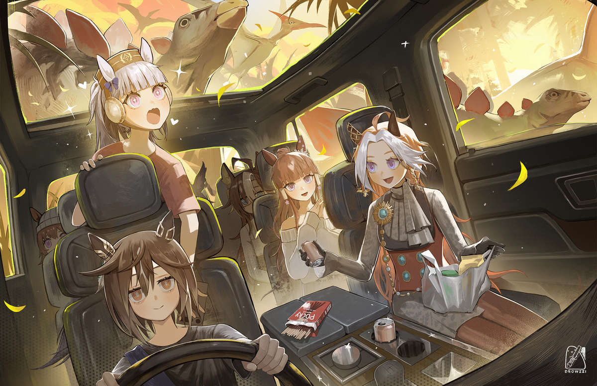 This is a pixiv picture whose title is Gold family road trip.