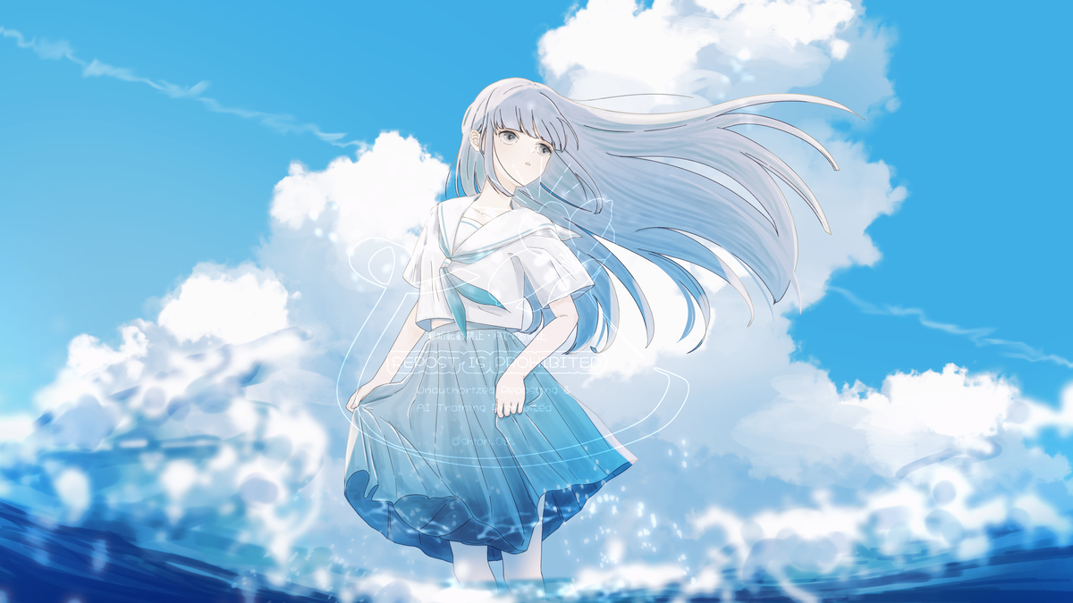 This is a pixiv picture whose title is 揺らいで、光って.