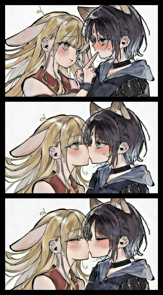 This is a pixiv picture whose title is ねぇ彩葉、キスしよ……？.