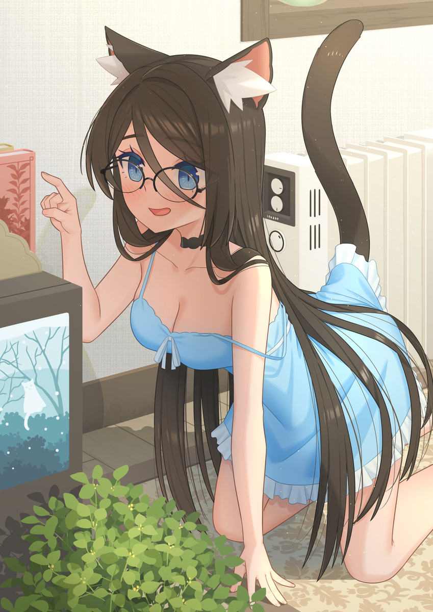 This is a pixiv picture whose title is 要看哪一本書好呢?.