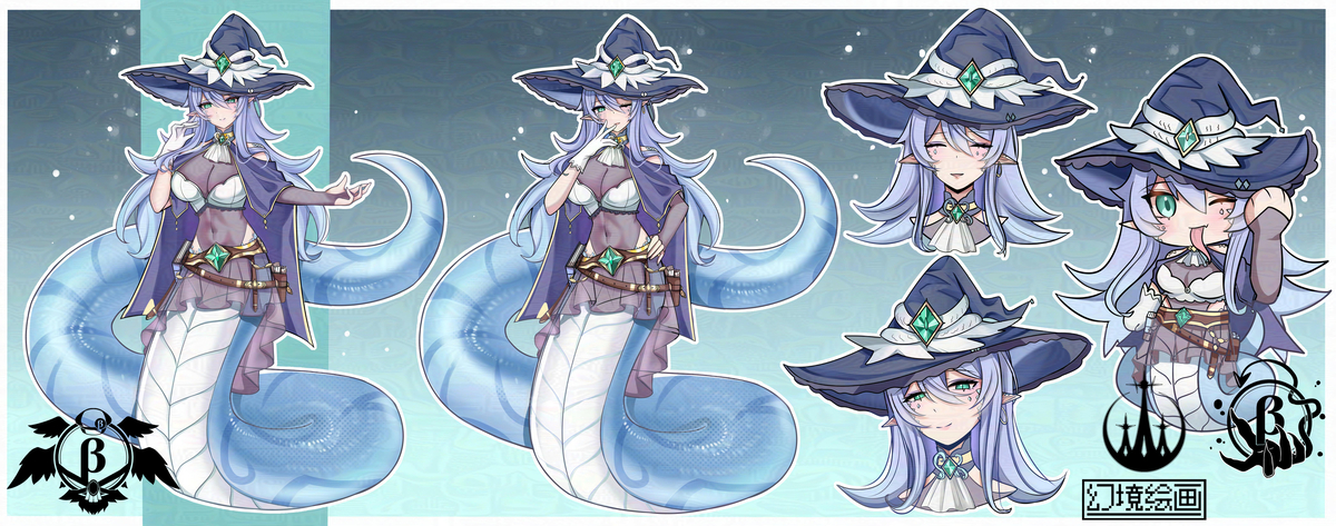 This is a pixiv picture whose title is 天青色的蛇之魔女.