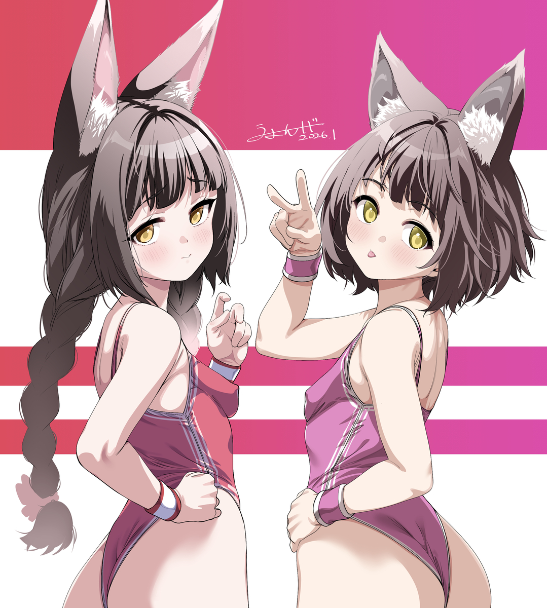 This is a pixiv picture whose title is 長門＆陸奥.