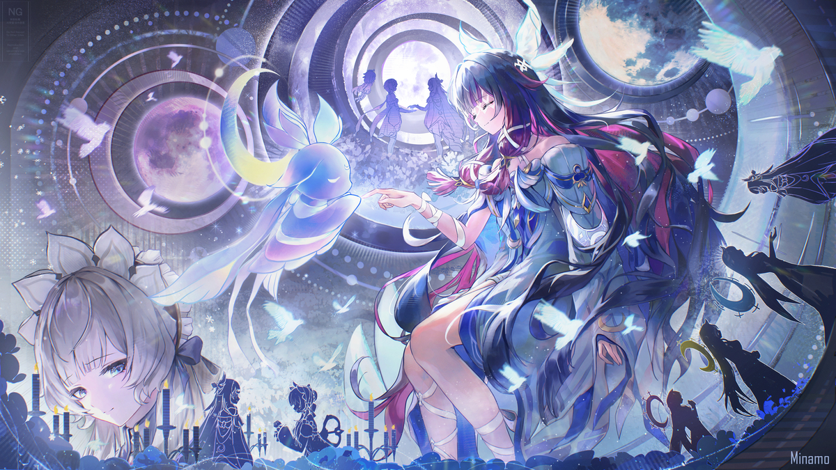 This is a pixiv picture whose title is 月の物語.