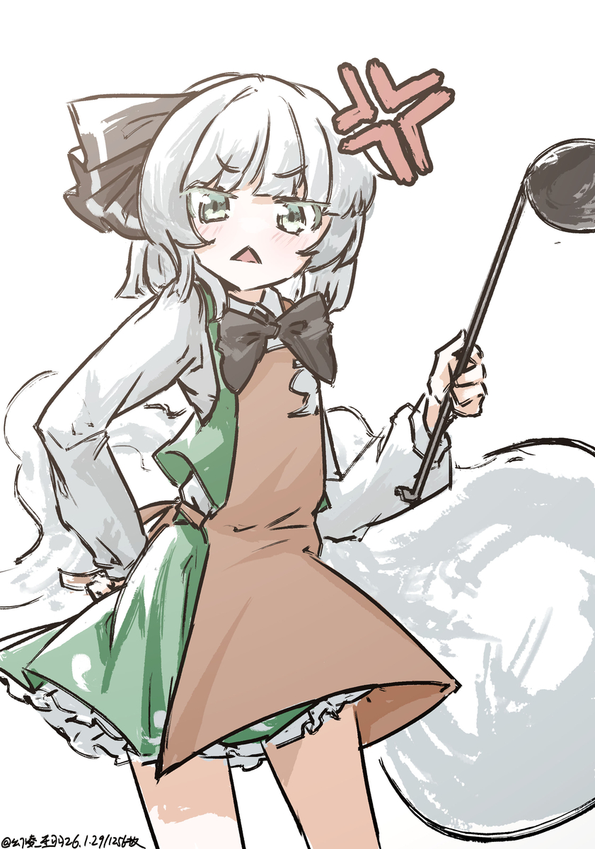 This is a pixiv picture whose title is 【落書】魂魄妖夢 盋.