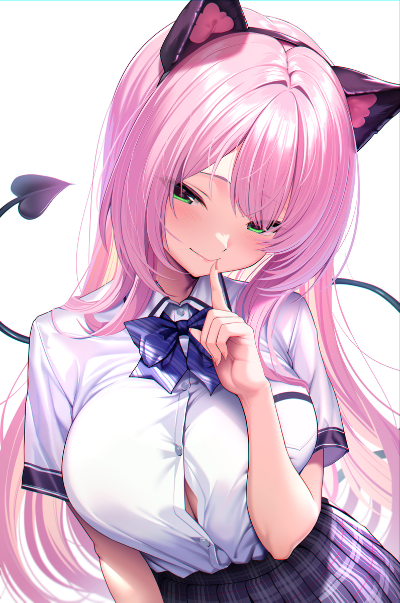 This is a pixiv picture whose title is 想成为猫娘的魅魔  璃沫.