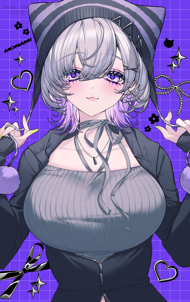 This is a pixiv picture whose title is nekomimi knit cap.