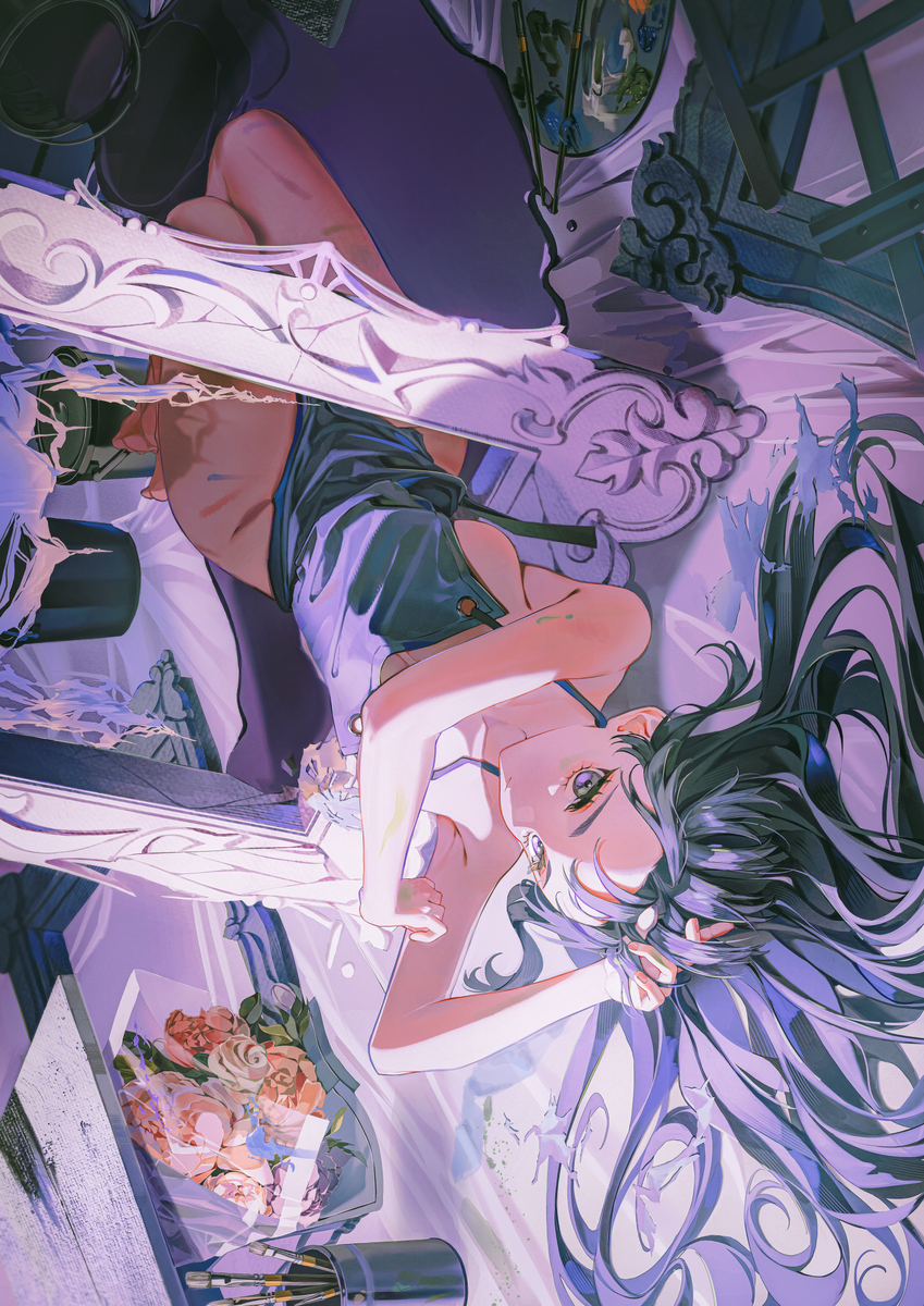 This is a pixiv picture whose title is 01:47 After the Spill.