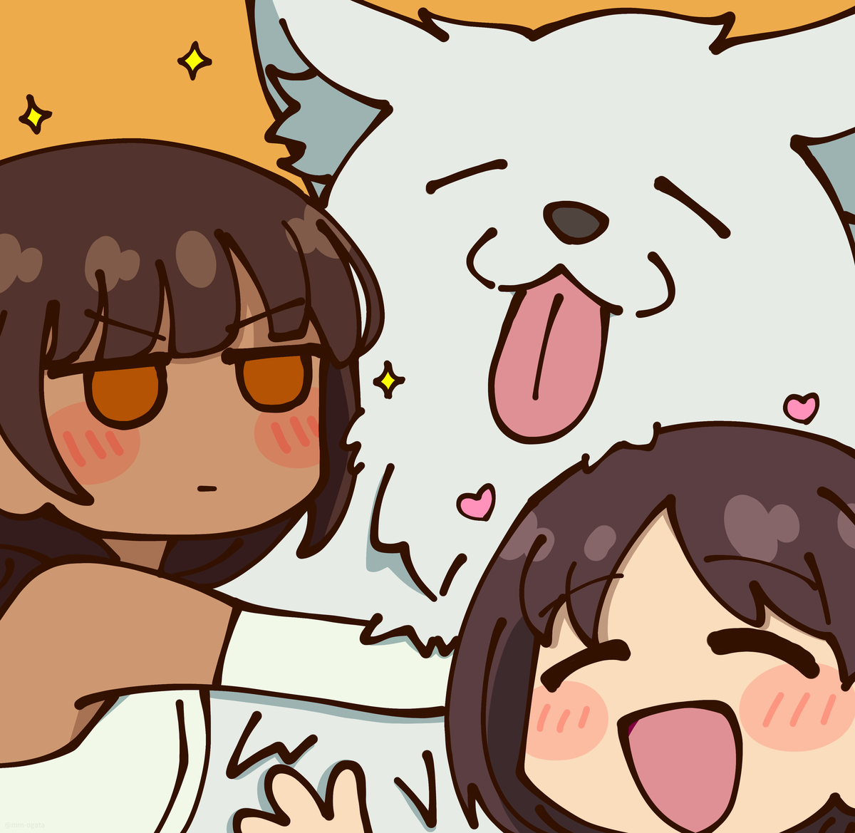 This is a pixiv picture whose title is もふもふ毛玉と子供たち.