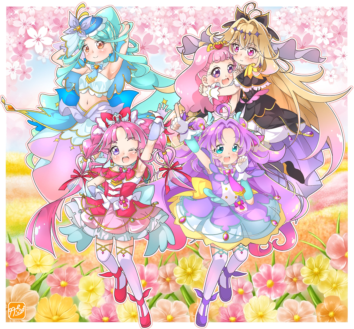 This is a pixiv picture whose title is 【名探偵プリキュア!】一歩の勇気が答えになる！.