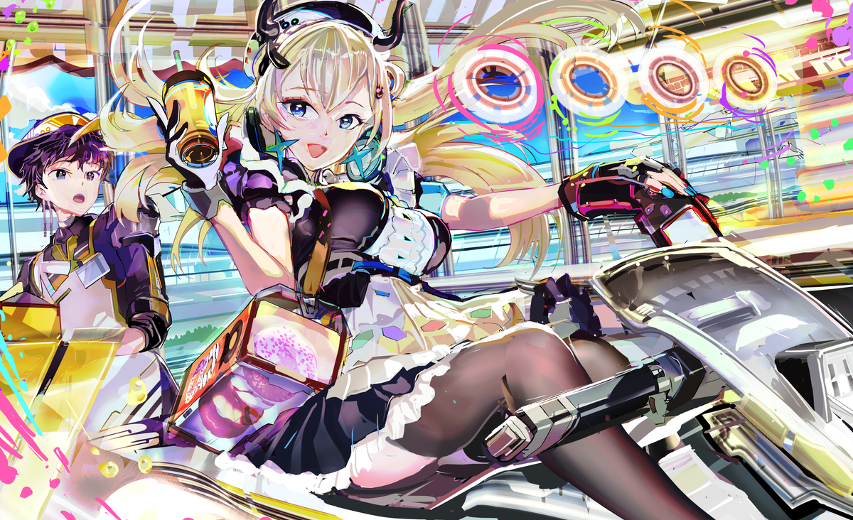 This is a pixiv picture whose title is レインボーどーなっつ.