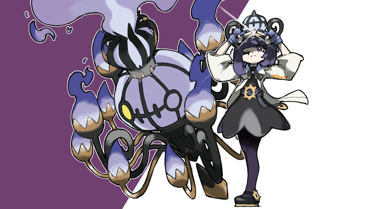 This is a pixiv picture whose title is Gwynn and Mega chandelure.