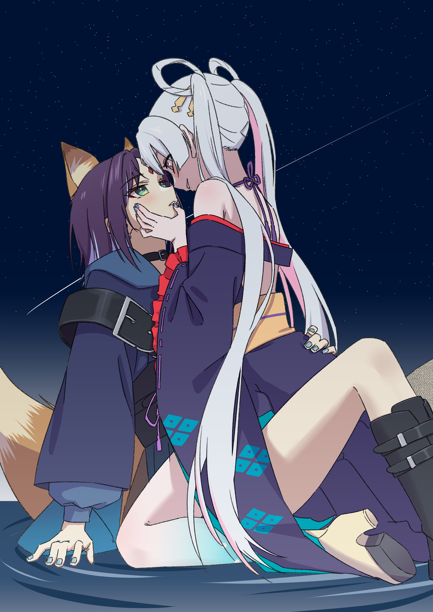This is a pixiv picture whose title is 八千年と一夜.
