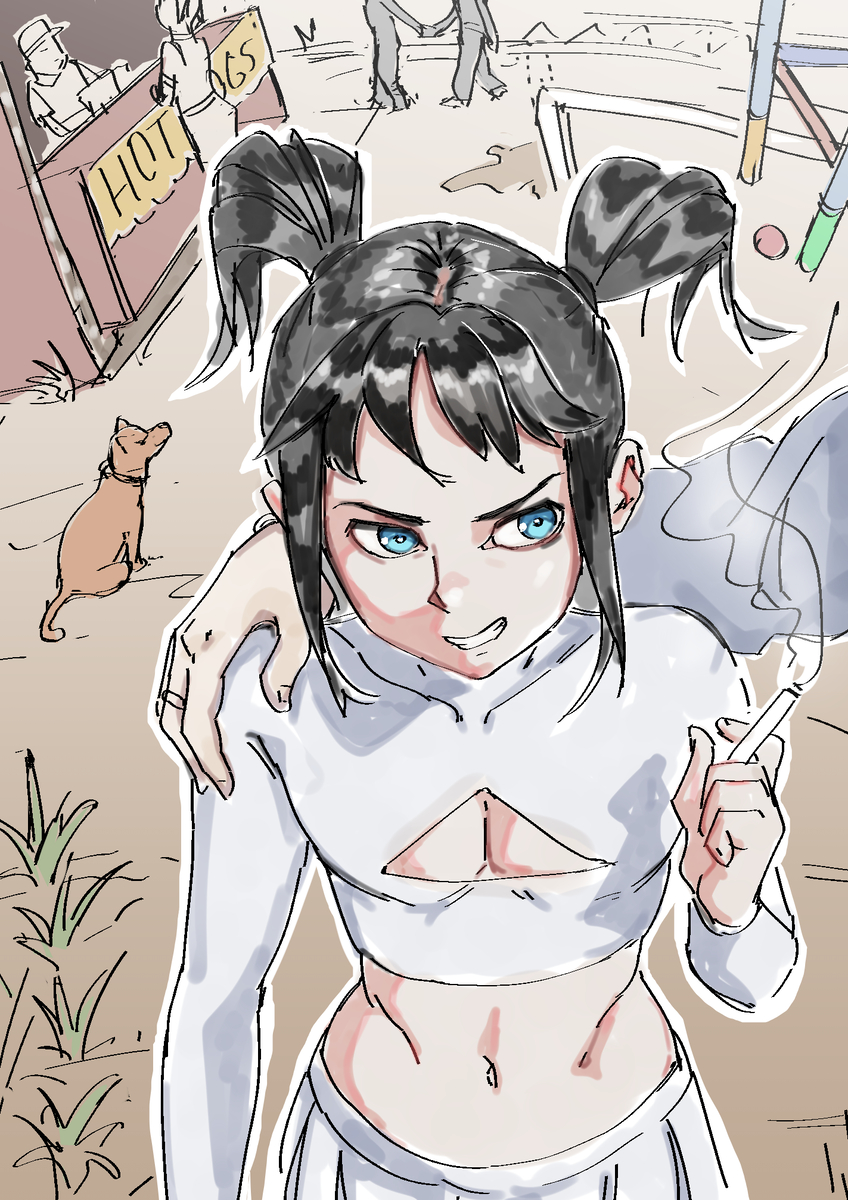 This is a pixiv picture whose title is smoking Jeze.