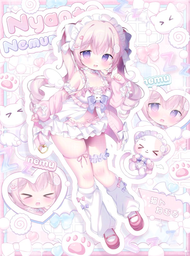 This is a pixiv picture whose title is 〖𝕨𝕠𝕣𝕜〗猫トねむる様New立ち絵.