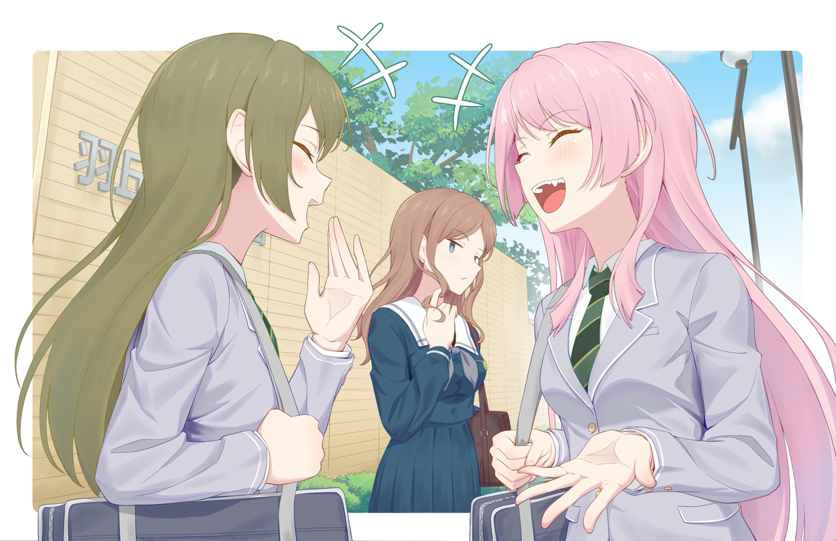 This is a pixiv picture whose title is soyo：聊的挺开心嘛….