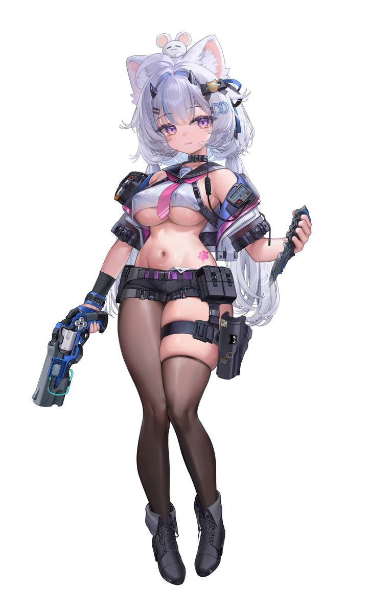 This is a pixiv picture whose title is 战斗小猫.