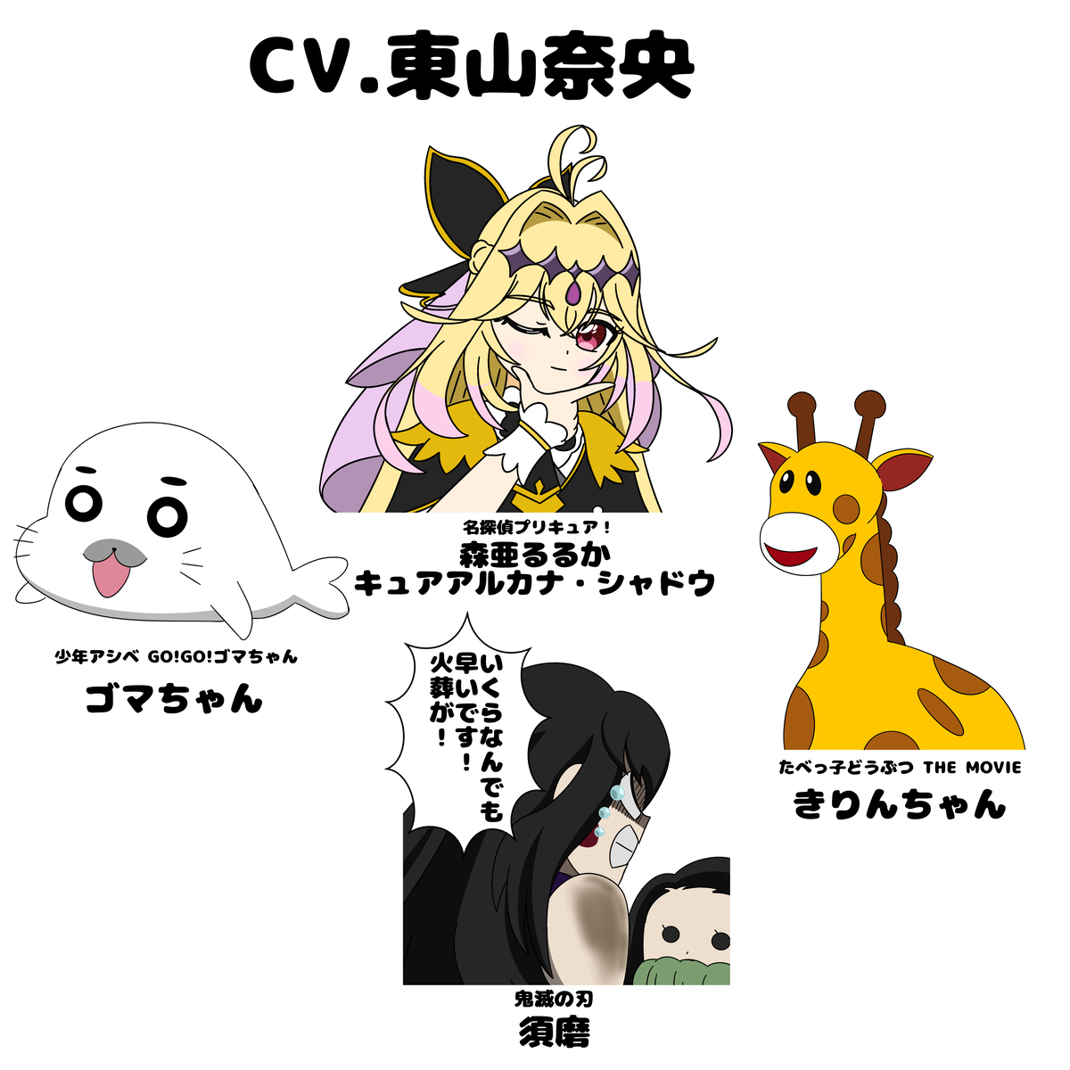 This is a pixiv picture whose title is 実は同じ声優.