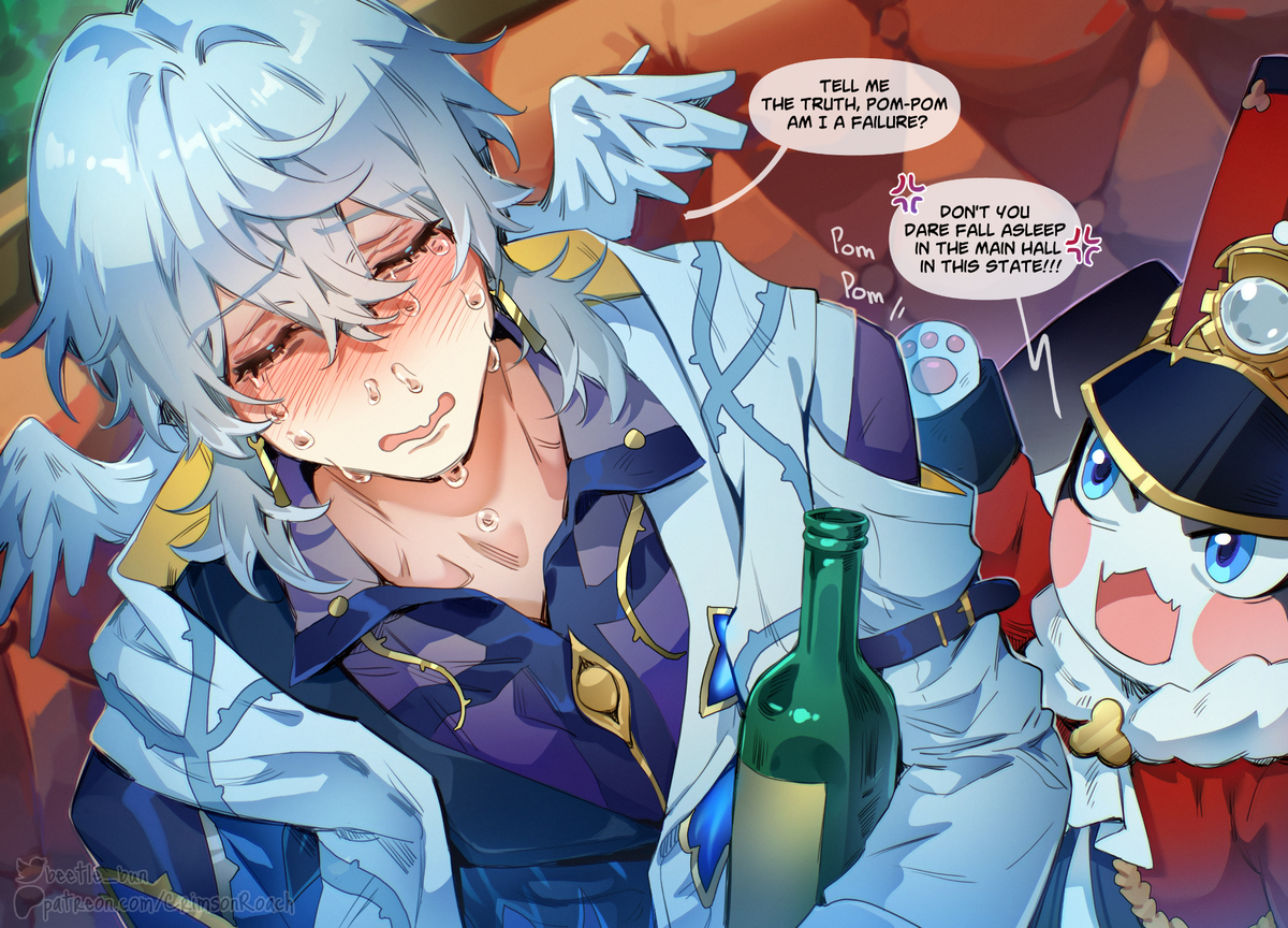 This is a pixiv picture whose title is The sorrows of a failed villain.