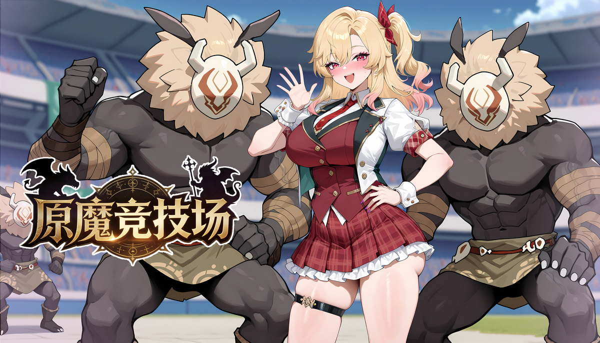 This is a pixiv picture whose title is 【原魔竞技场♡】宣传图.