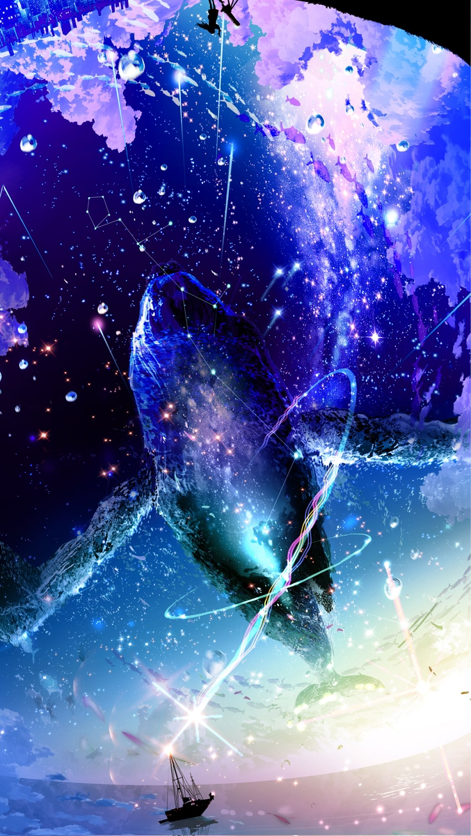 This is a pixiv picture whose title is 時を告げる鯨.