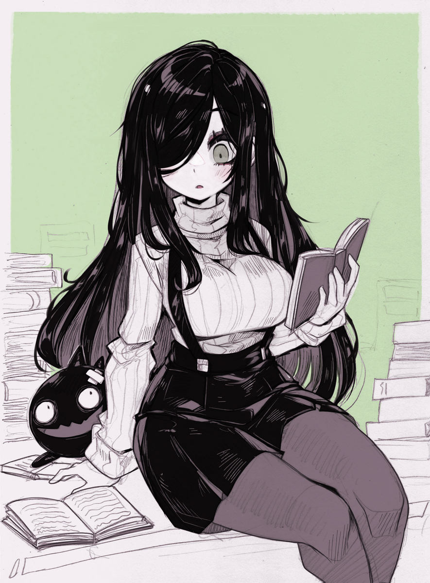 This is a pixiv picture whose title is Aria reading.