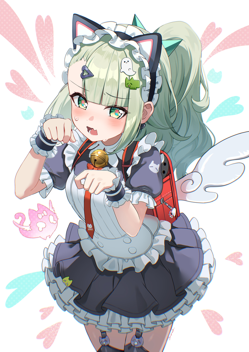 This is a pixiv picture whose title is 猫耳メイド千夏ちゃん.