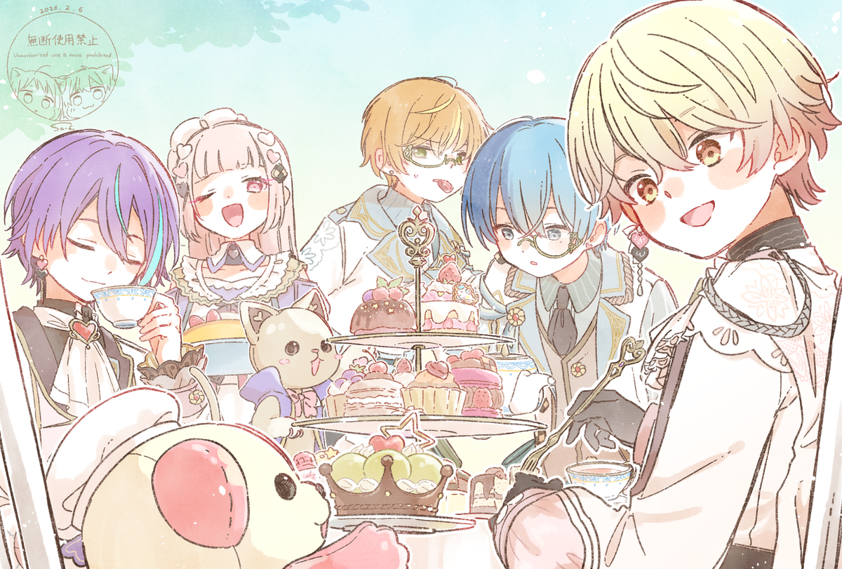 This is a pixiv picture whose title is VD2026🍫☕🍰.