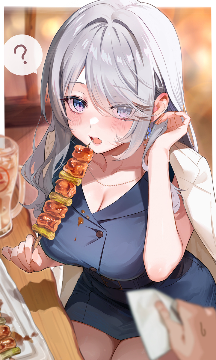 This is a pixiv picture whose title is 「社長、その...垂れてます......」.