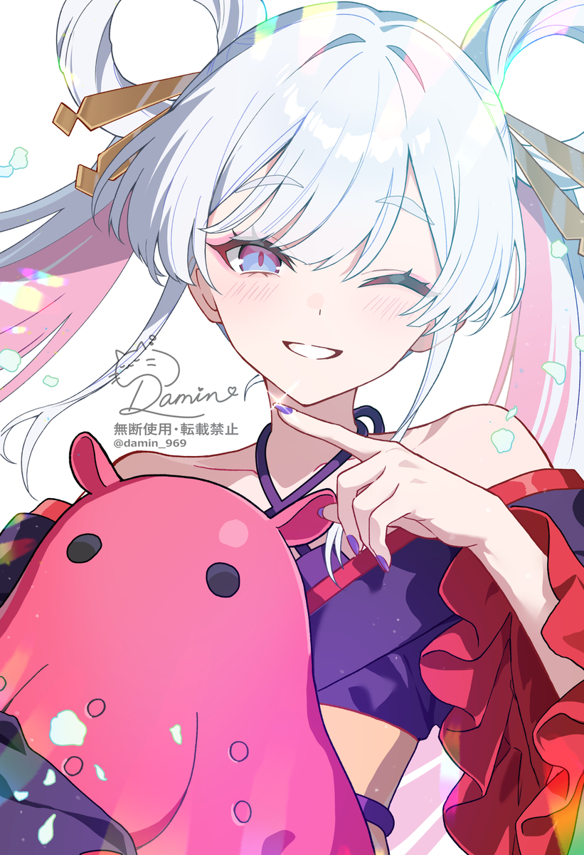 This is a pixiv picture whose title is 「名前を呼んで、私は誰？」.