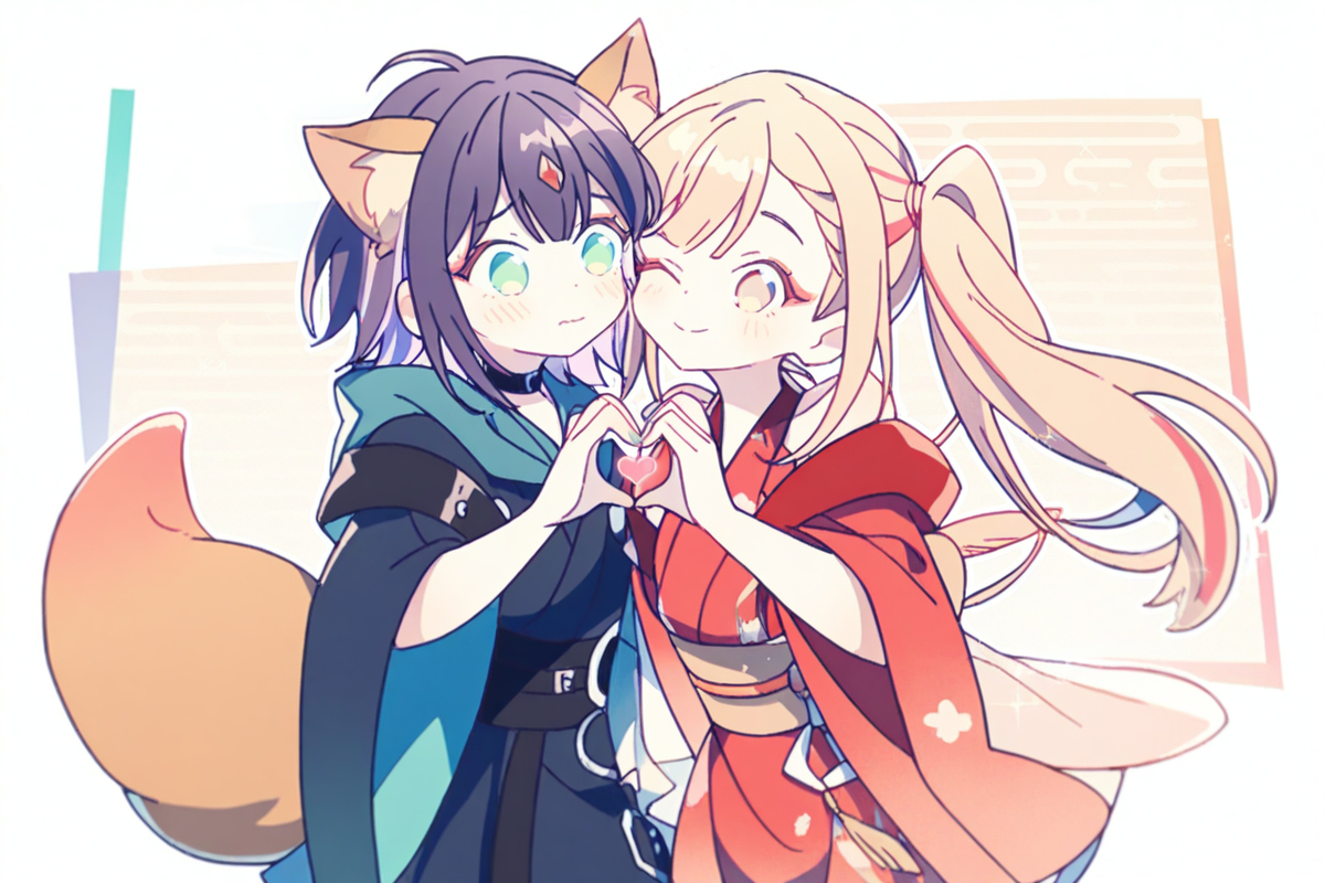 This is a pixiv picture whose title is 彩葉xかぐや.