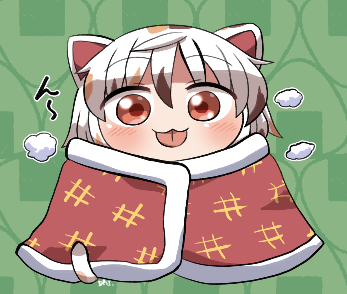 This is a pixiv picture whose title is 完全防御ミケちゃん.