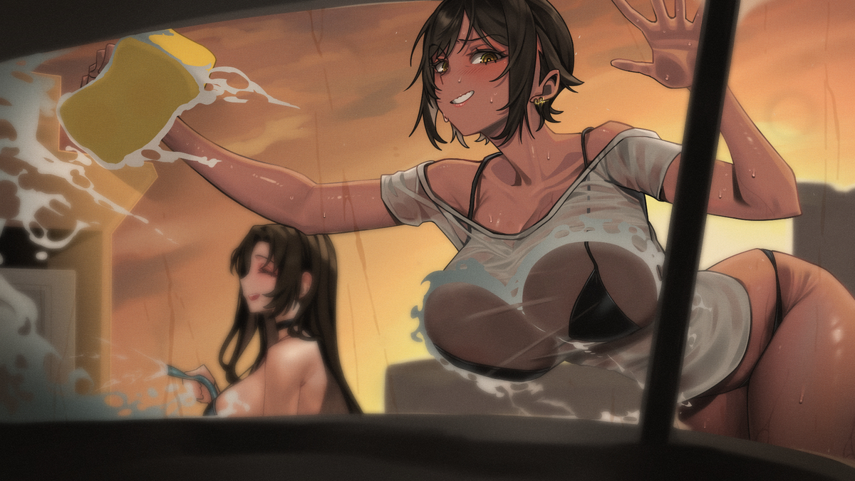 This is a pixiv picture whose title is 무엇이든 입어주는 오티스씨! - 세차.