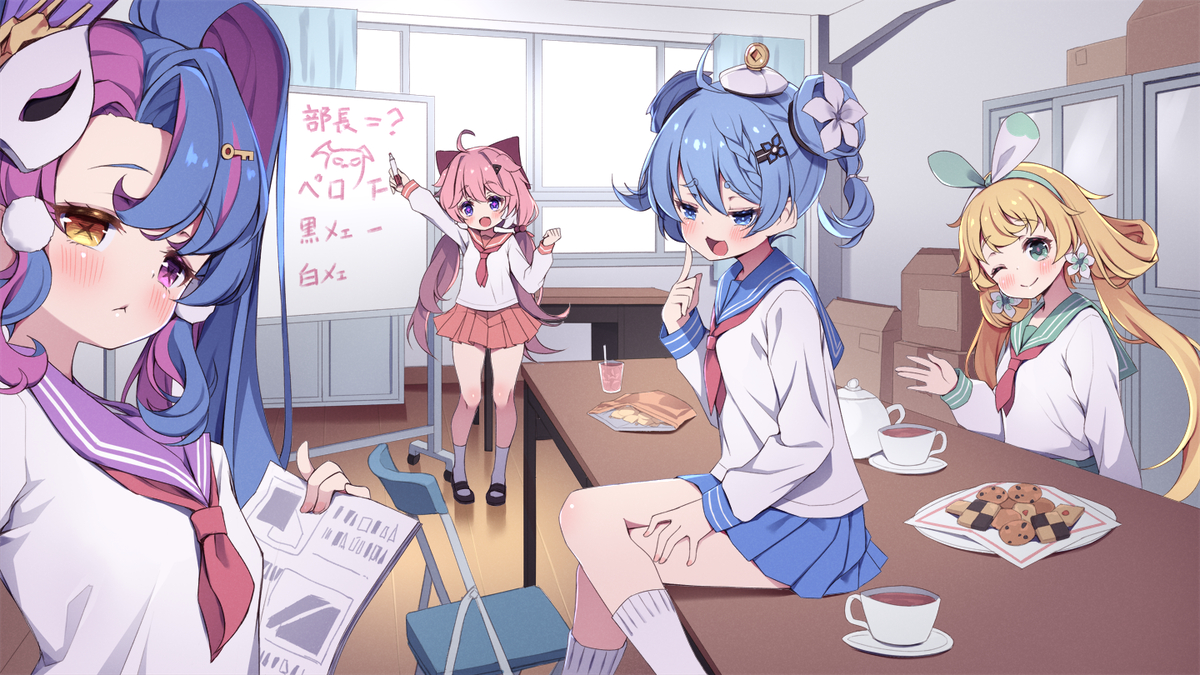 This is a pixiv picture whose title is 部長決定会議.